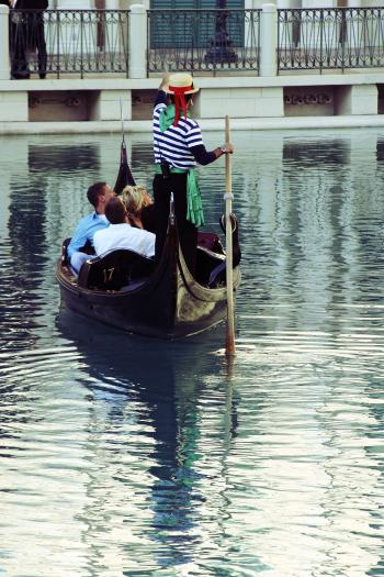 IMG_4745.JPG - Outside at the Venetian, you can get a gondola ride as well.  And the gondoleers sing Italian arias.