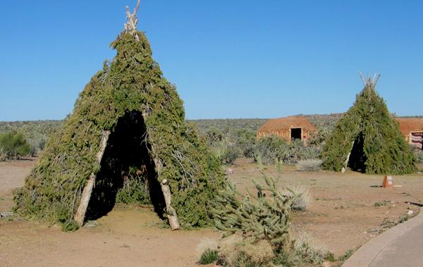 master_1785.jpg - Various forms of shelter used by the Indians.  There's not much here to build shelters from.
