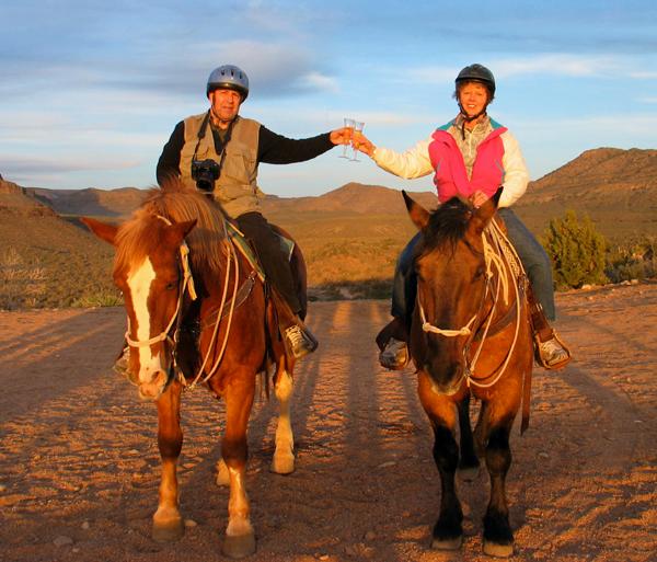 master_1864.jpg - And another toast.  The horses look bored, and probably want to get this over with as quickly as possible.  However, the horses are well cared for.  After each sunset ride, the horses get the next day off.